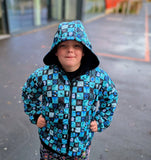 Kids Waterproof Coat - Green Checks (Pre-made)