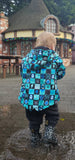 Kids Waterproof Coat - Green Checks (Pre-made)